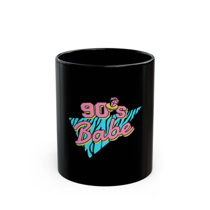 90s Babe retro triangle black ceramic mug