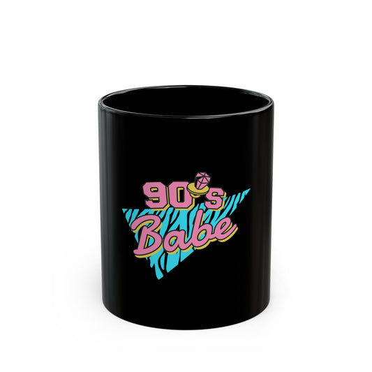 90s Babe retro triangle black ceramic mug