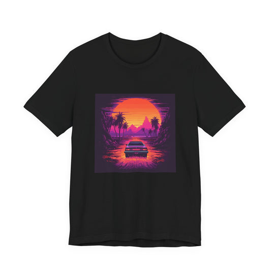 Drive-In Night retro vintage art unisex t-shirt with retro drive-in design