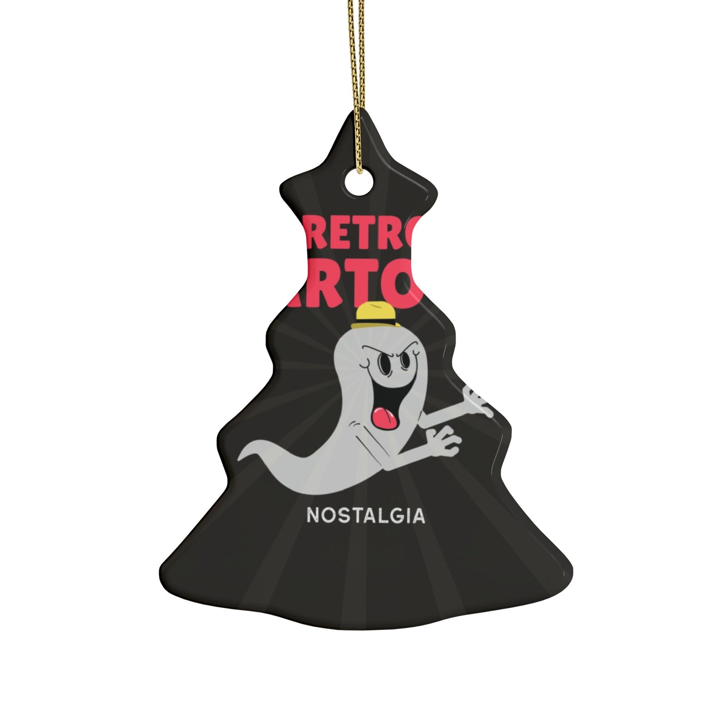 Retro Cartoon Ghost Ceramic Ornament