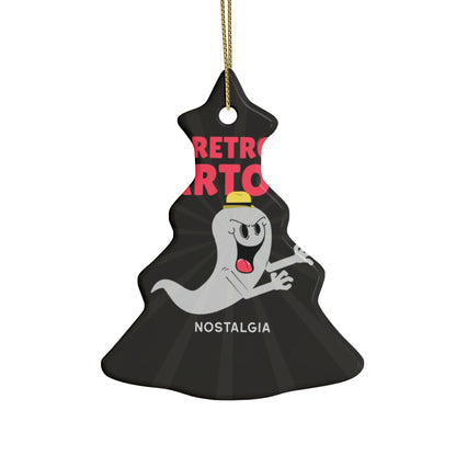 Retro Cartoon Ghost Ceramic Ornament
