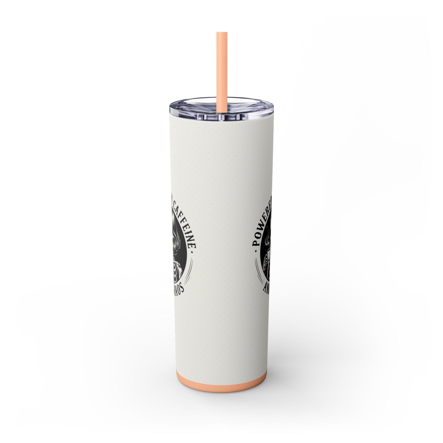 Powered by Caffeine and Chaos 20oz Skinny Tumbler