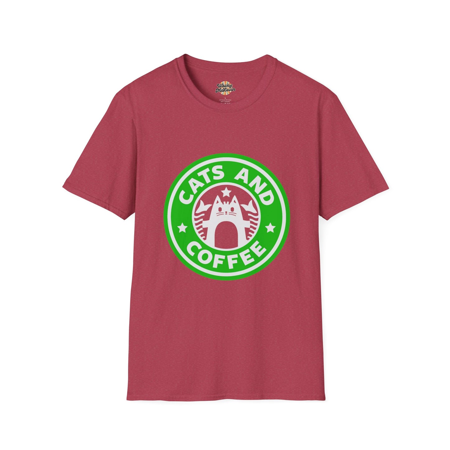 Cats And Coffee Retro Café Tee