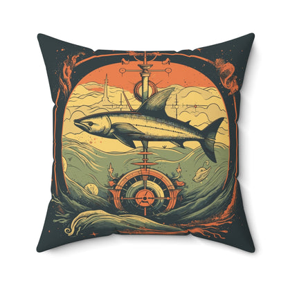 Shark Compass Throw Pillow
