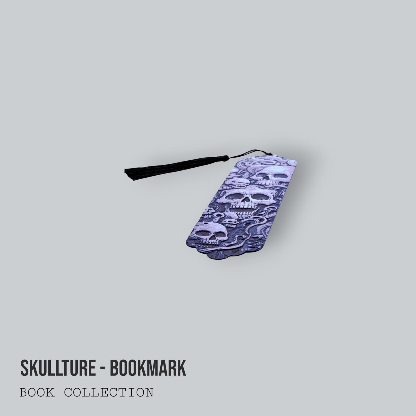 Bookmark Collection – Skull Garden Set, Skullture, Nightpetal, Great Wave – Gothic & Artistic Bookmarks with Tassels