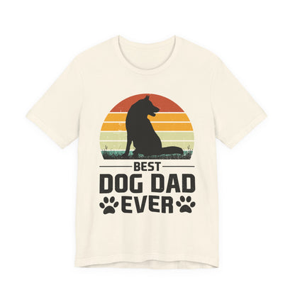 Best Dog Dad Ever Retro Sunset Tee