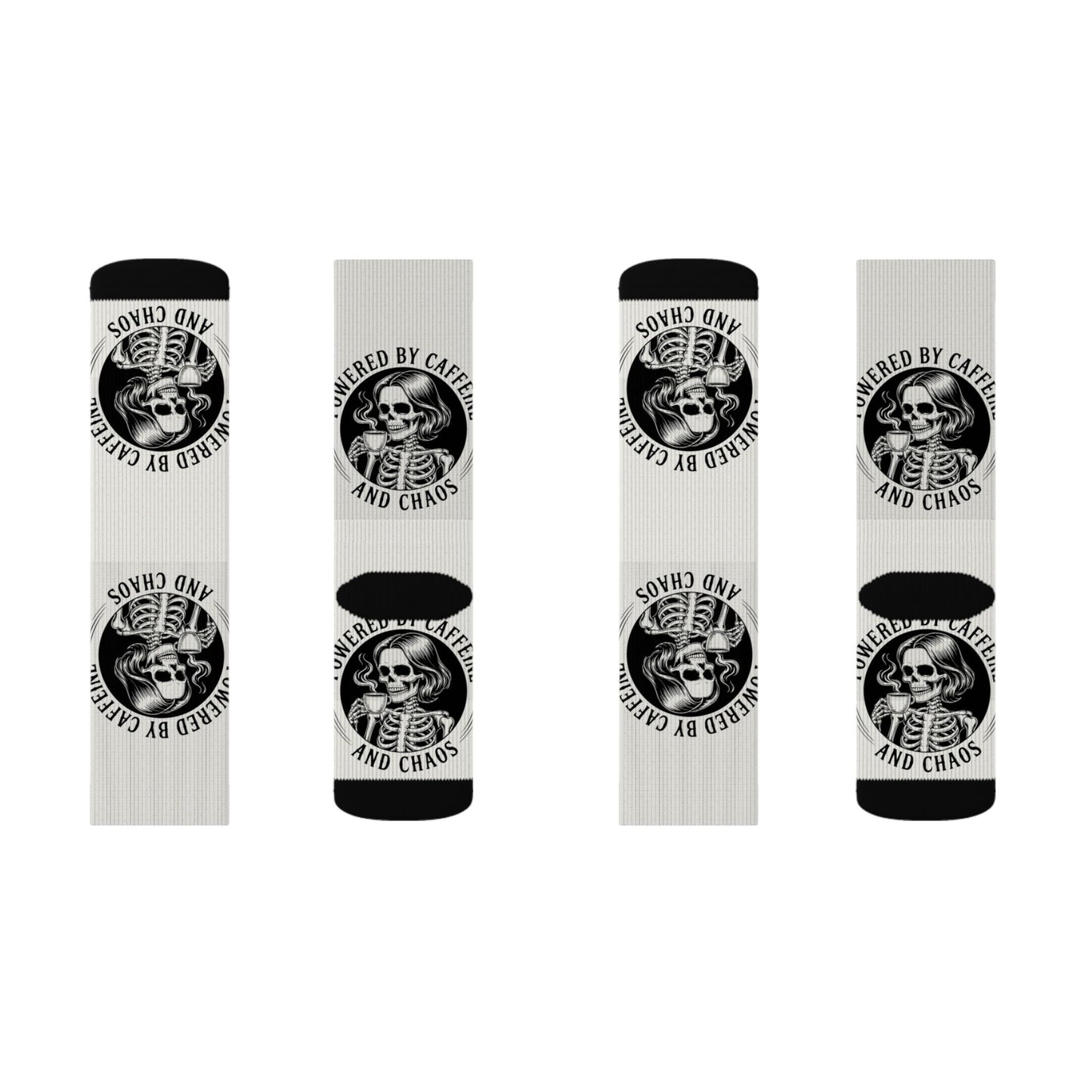 Powered by Caffeine and Chaos Crew Socks