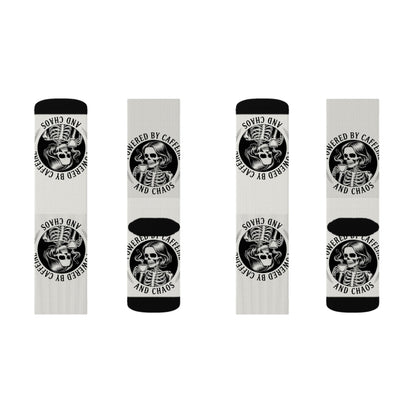Powered by Caffeine and Chaos Crew Socks