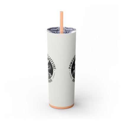Powered by Caffeine and Chaos 20oz Skinny Tumbler