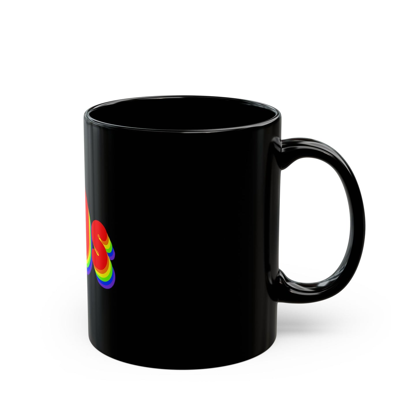 90's Rainbow Black Mug
