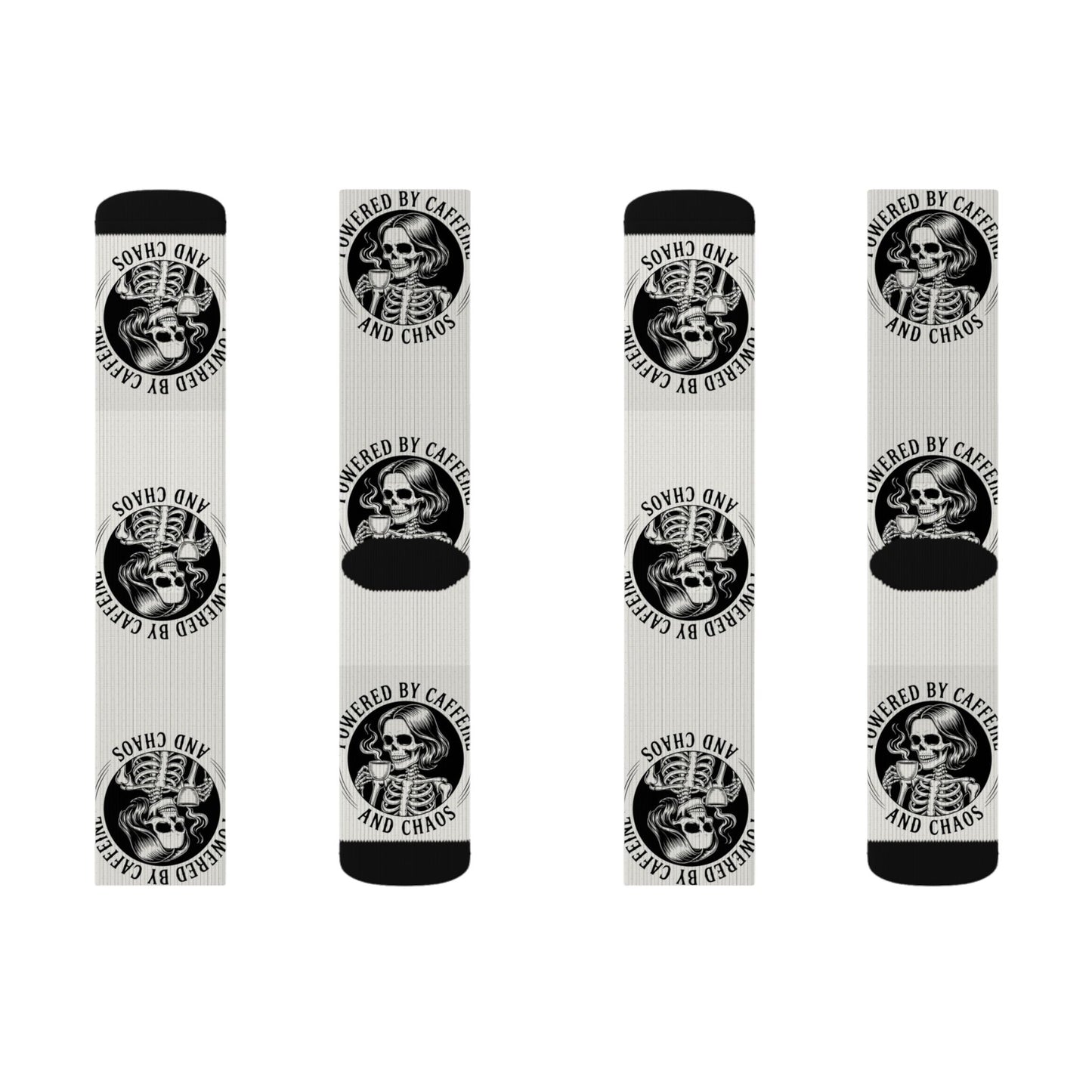 Powered by Caffeine and Chaos Crew Socks