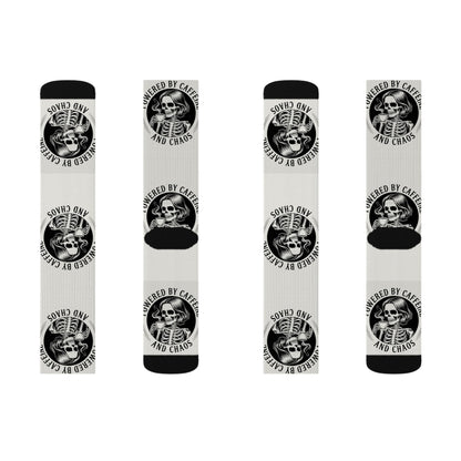 Powered by Caffeine and Chaos Crew Socks