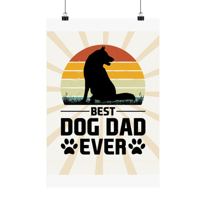 Best Dog Dad Ever Retro Poster
