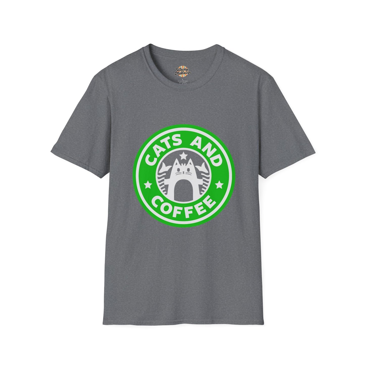 Cats And Coffee Retro Café Tee