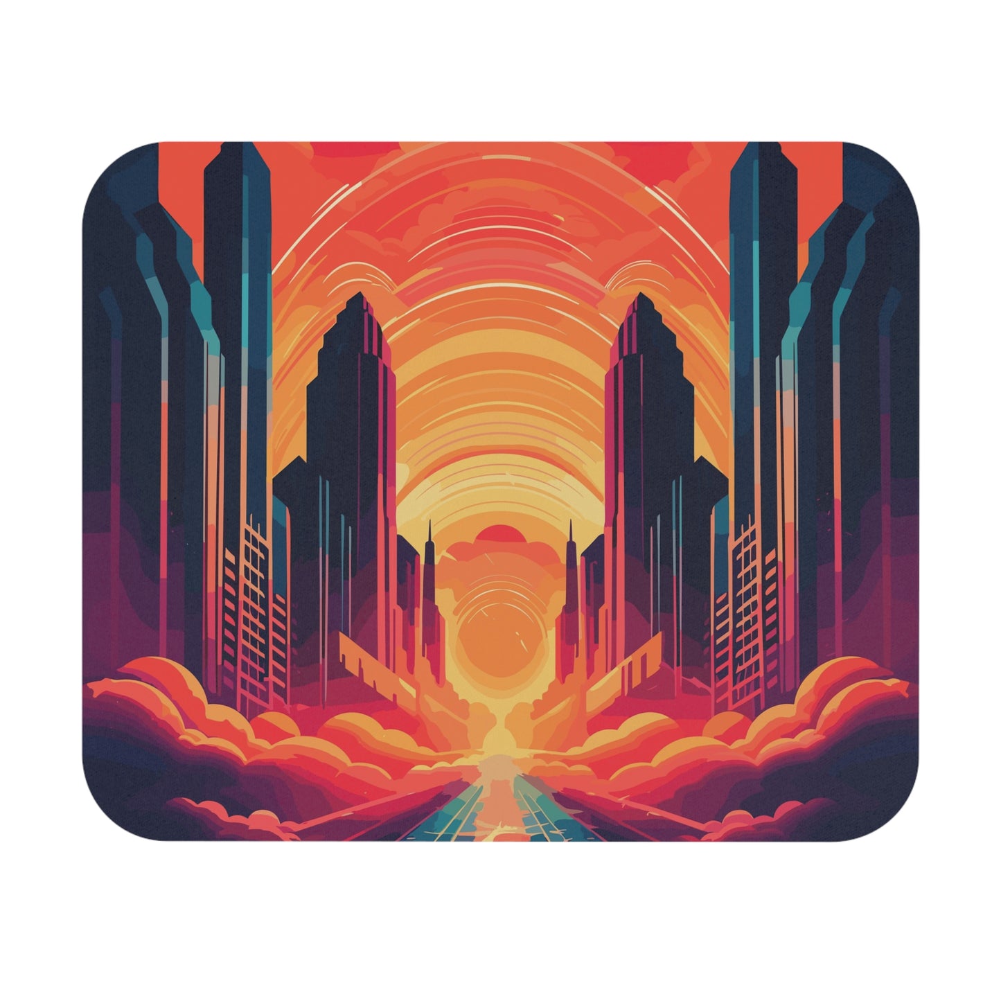 Twin Palms retro vintage art mouse pad with retro tropical palms design