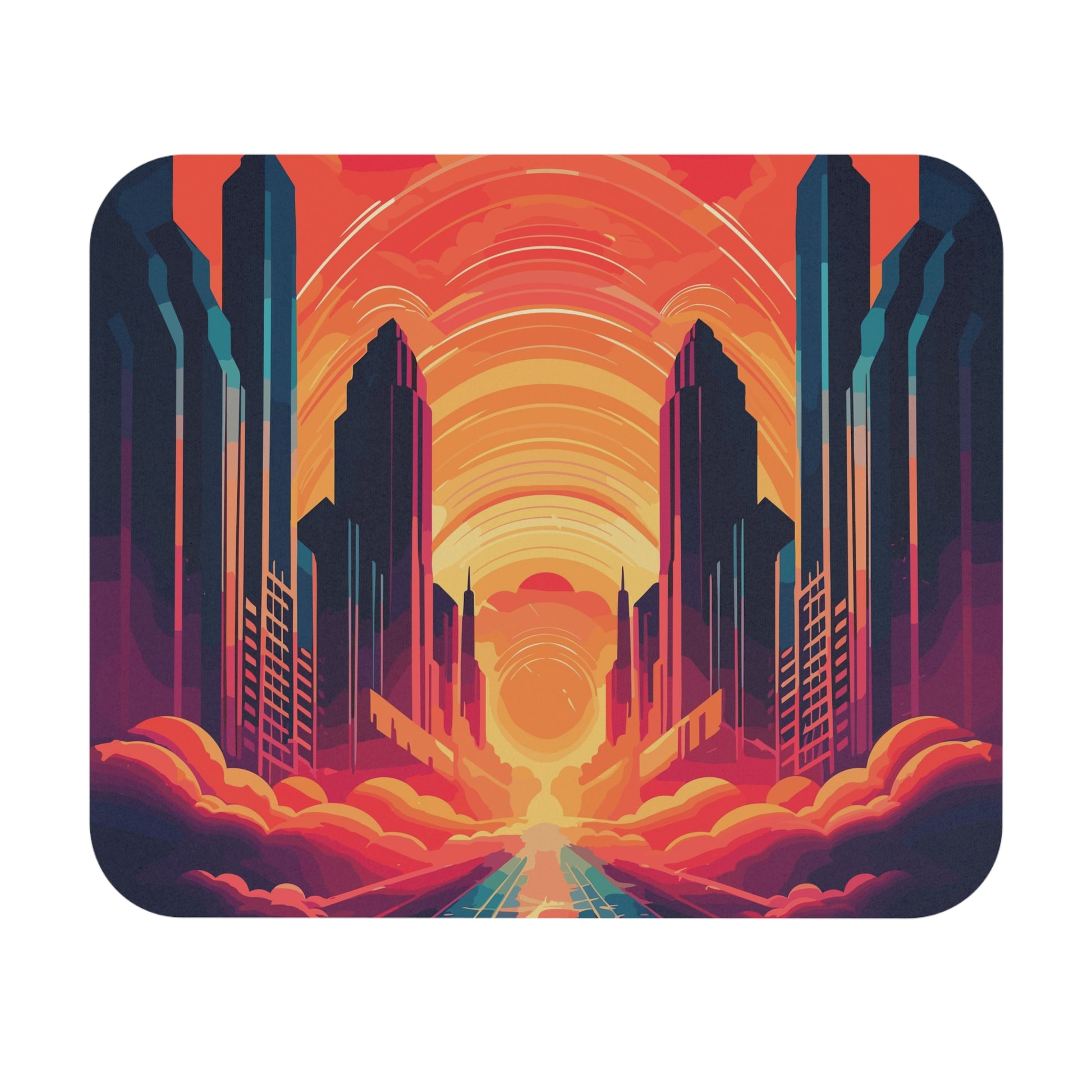 Twin Palms retro vintage art mouse pad with retro tropical palms design