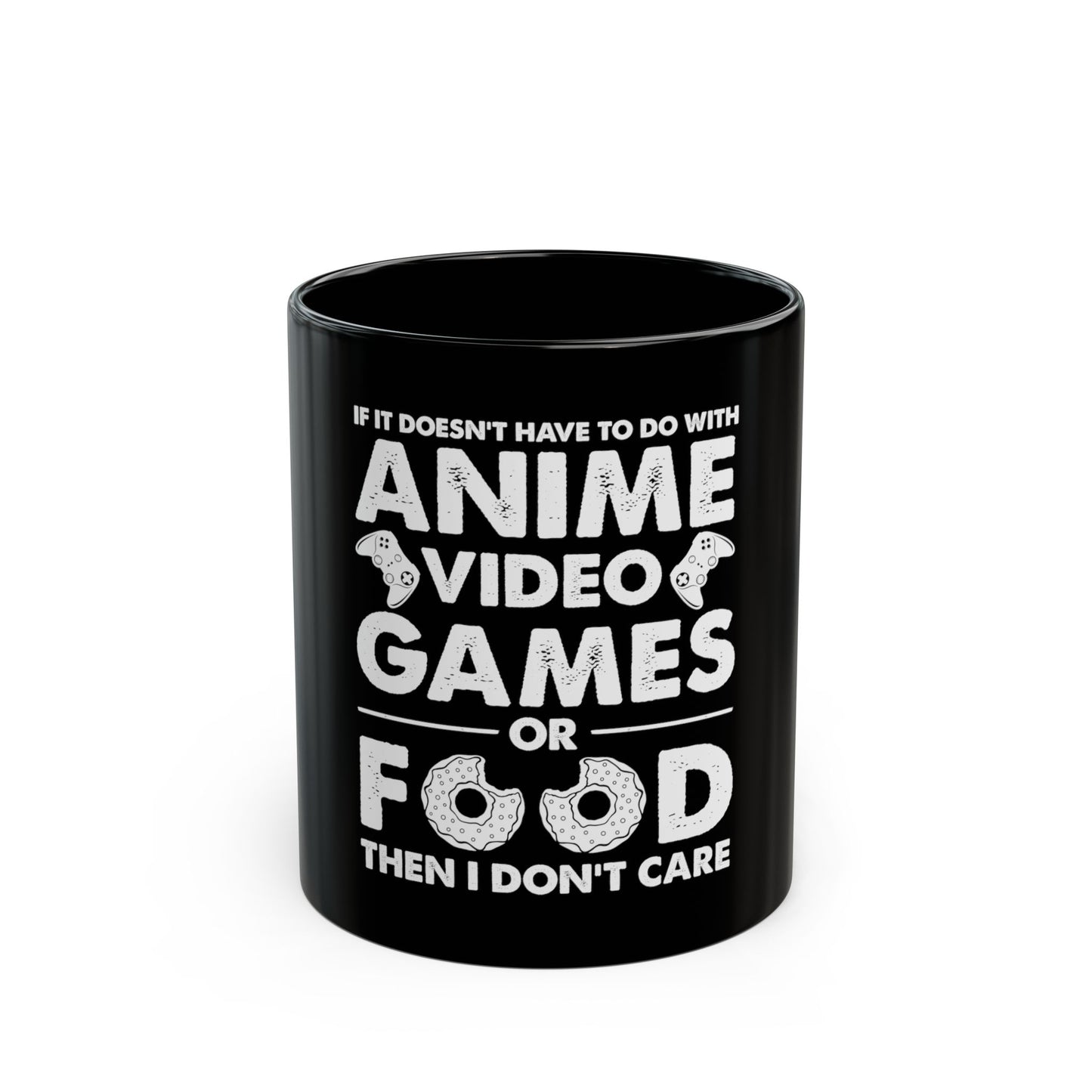 Anime, Video Games, or Food Black Coffee Mug
