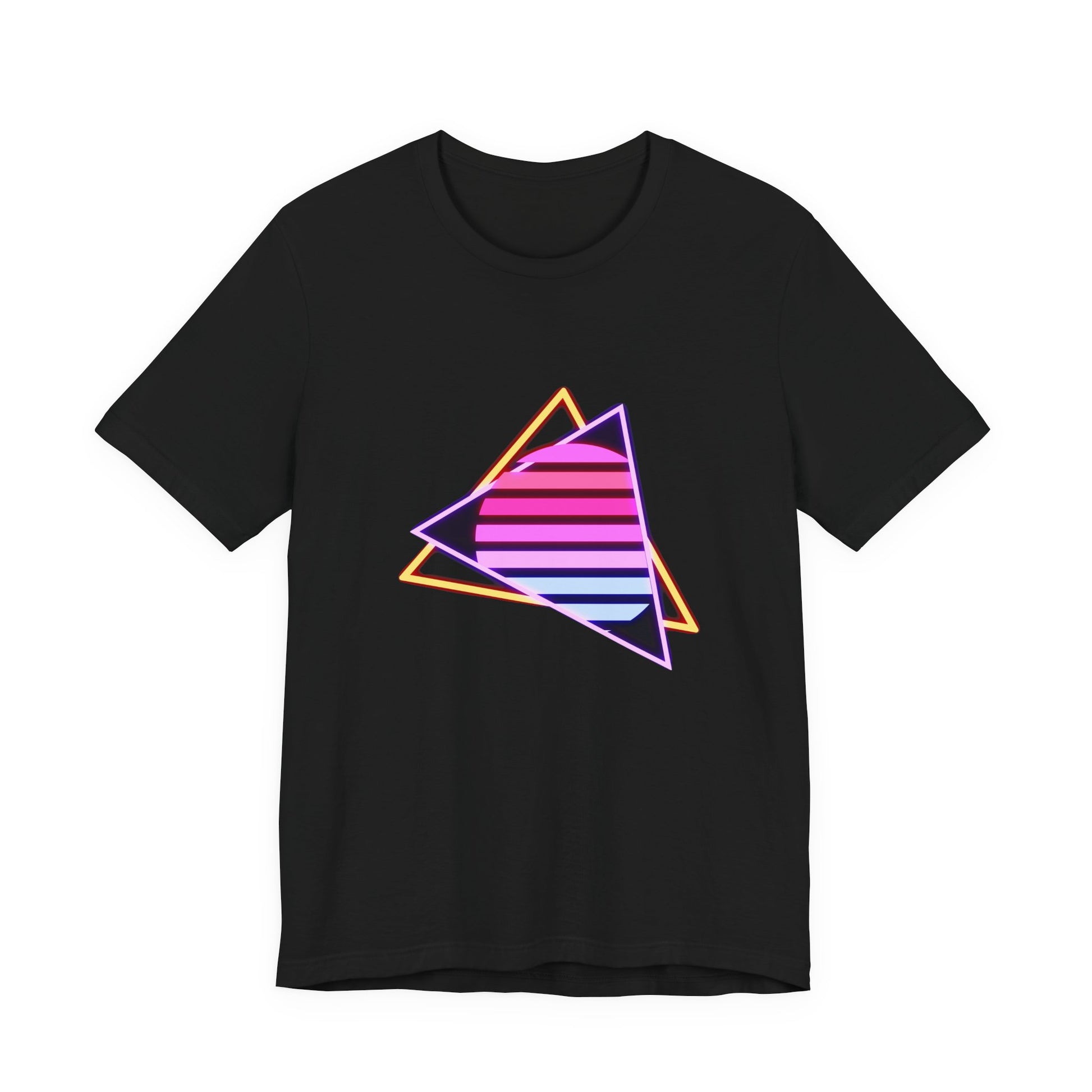 Neon Prism synthwave triangle soft Bella Canvas unisex tee
