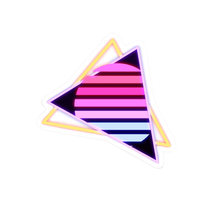 Neon Prism synthwave triangle kiss-cut vinyl sticker