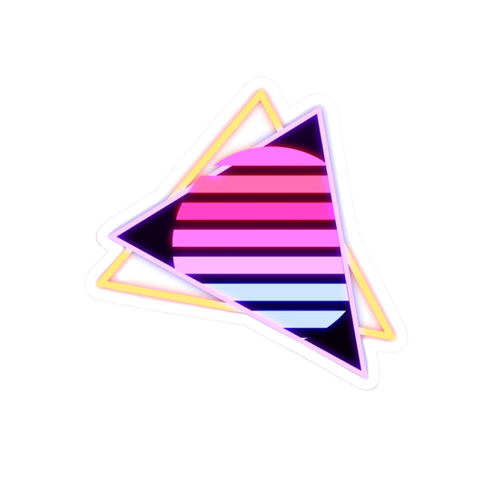 Neon Prism synthwave triangle kiss-cut vinyl sticker