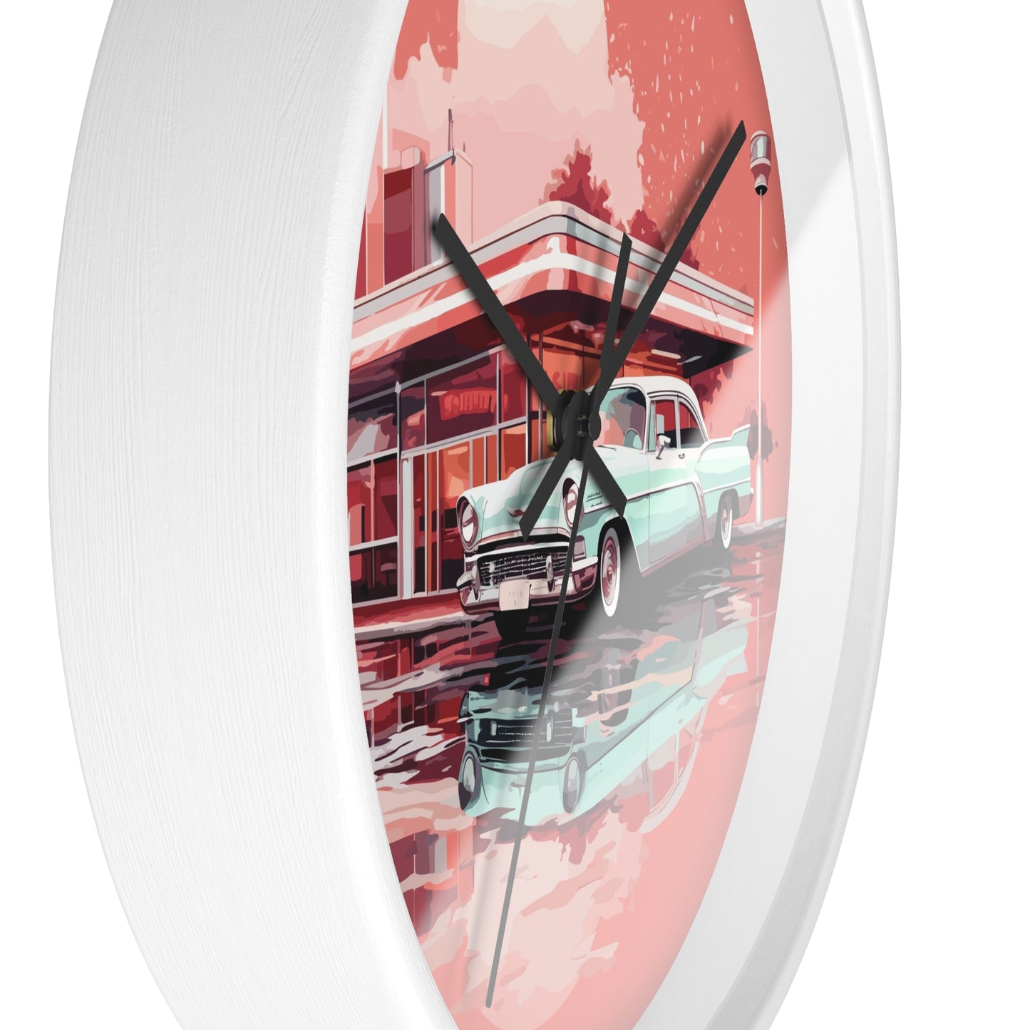 Chrome & Neon Diner Wall Clock