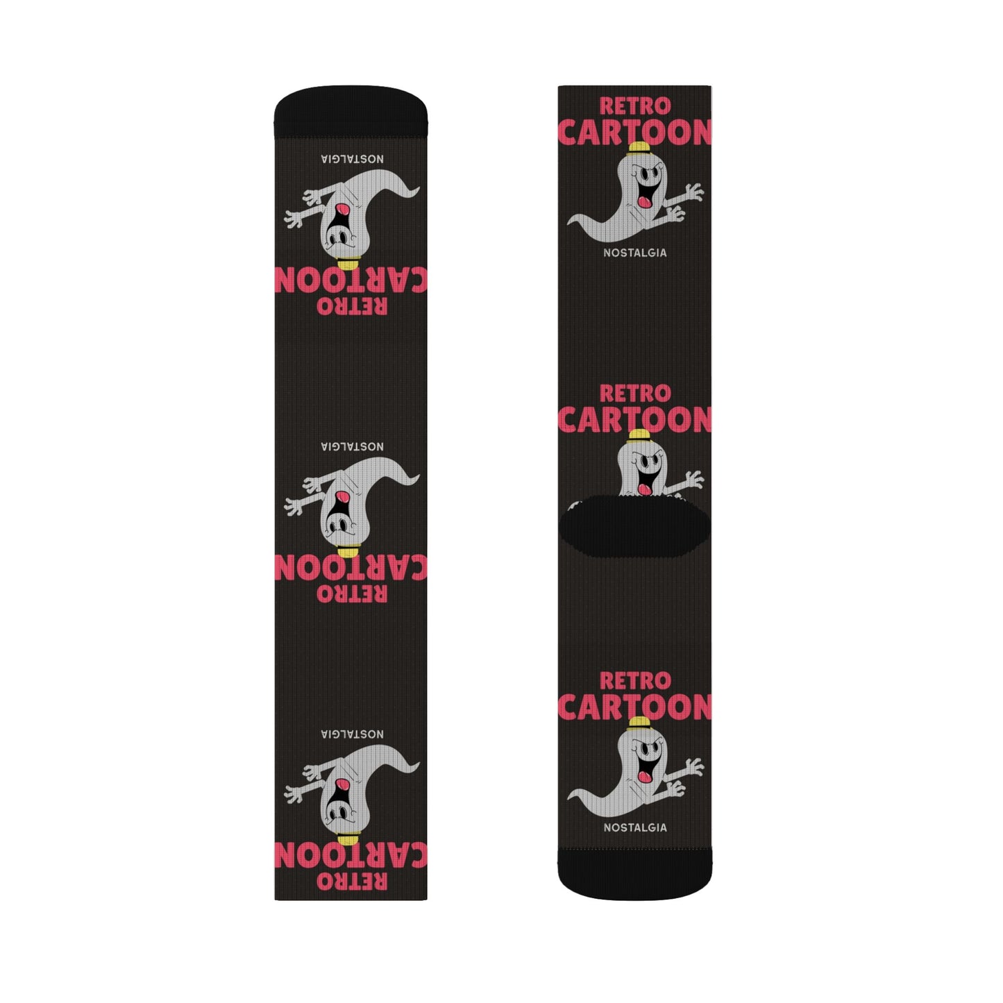 Retro Cartoon Ghost Crew Socks