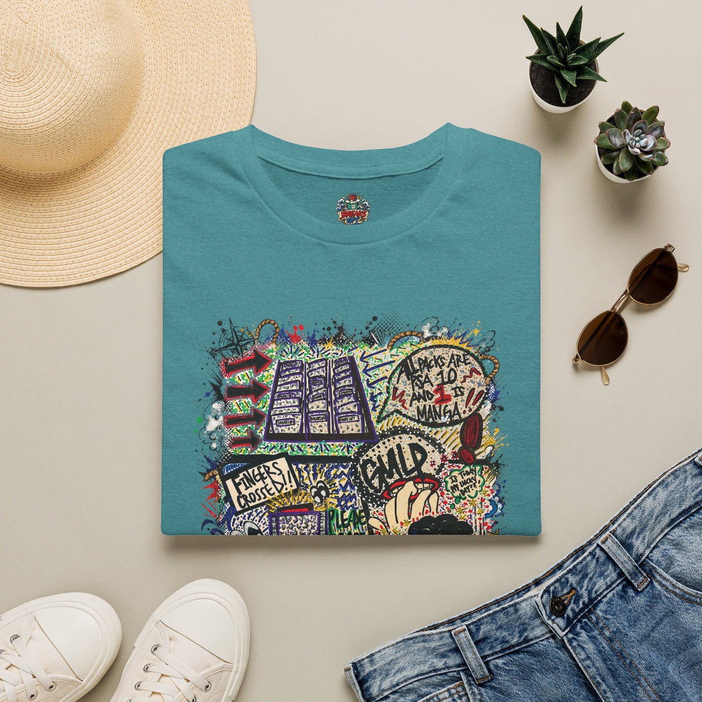 BreaksGPT Manga Card Breaker T-Shirt | Pirate Trading Card Graphic Tee Color Version