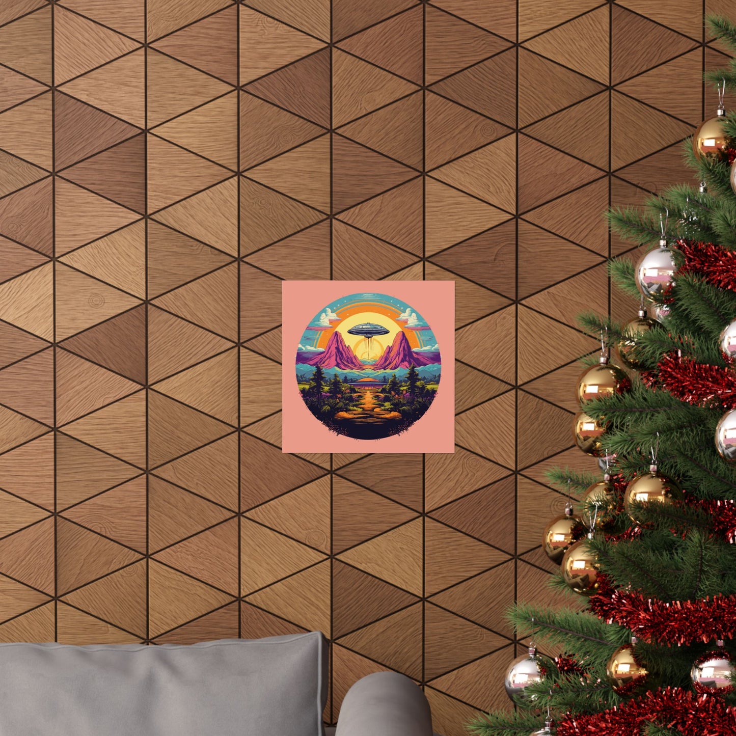 Rainbow Saucer Square Art Print