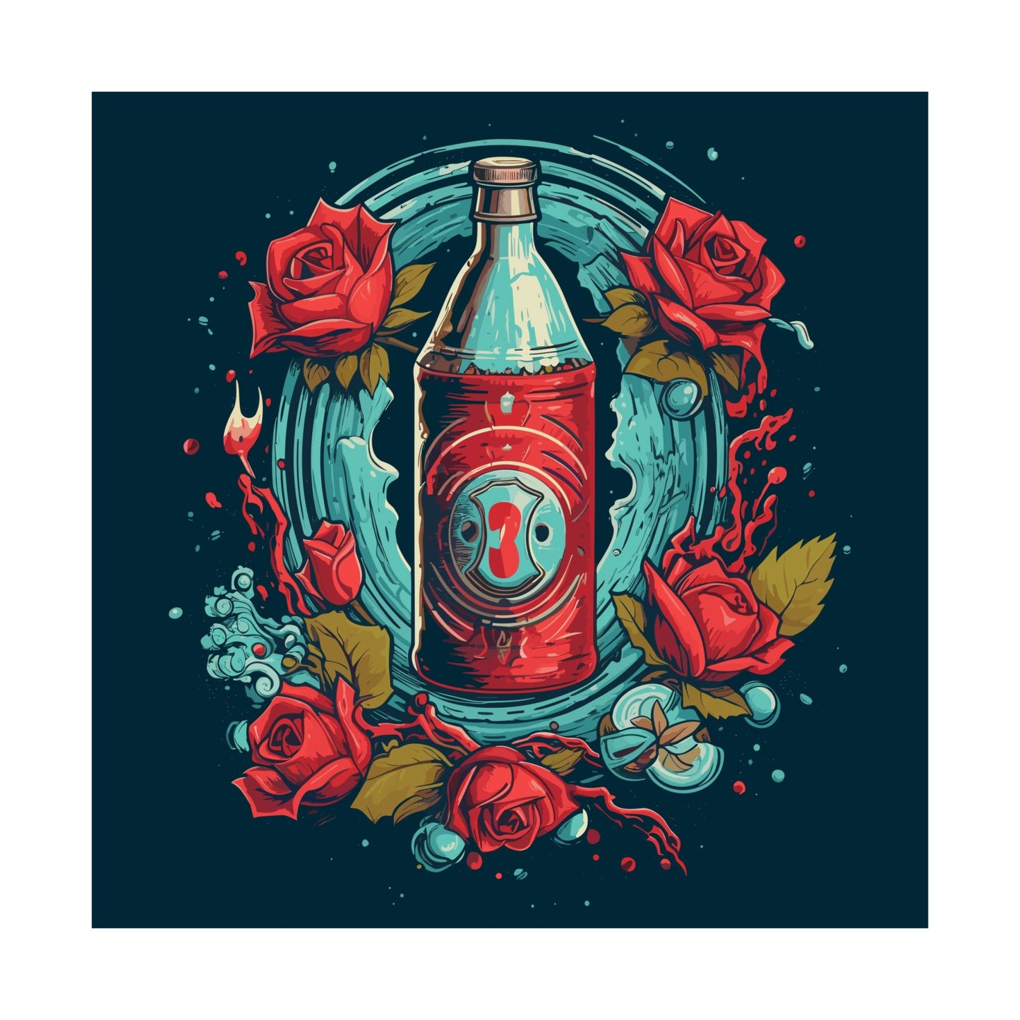 Soda & Roses Square Art Print