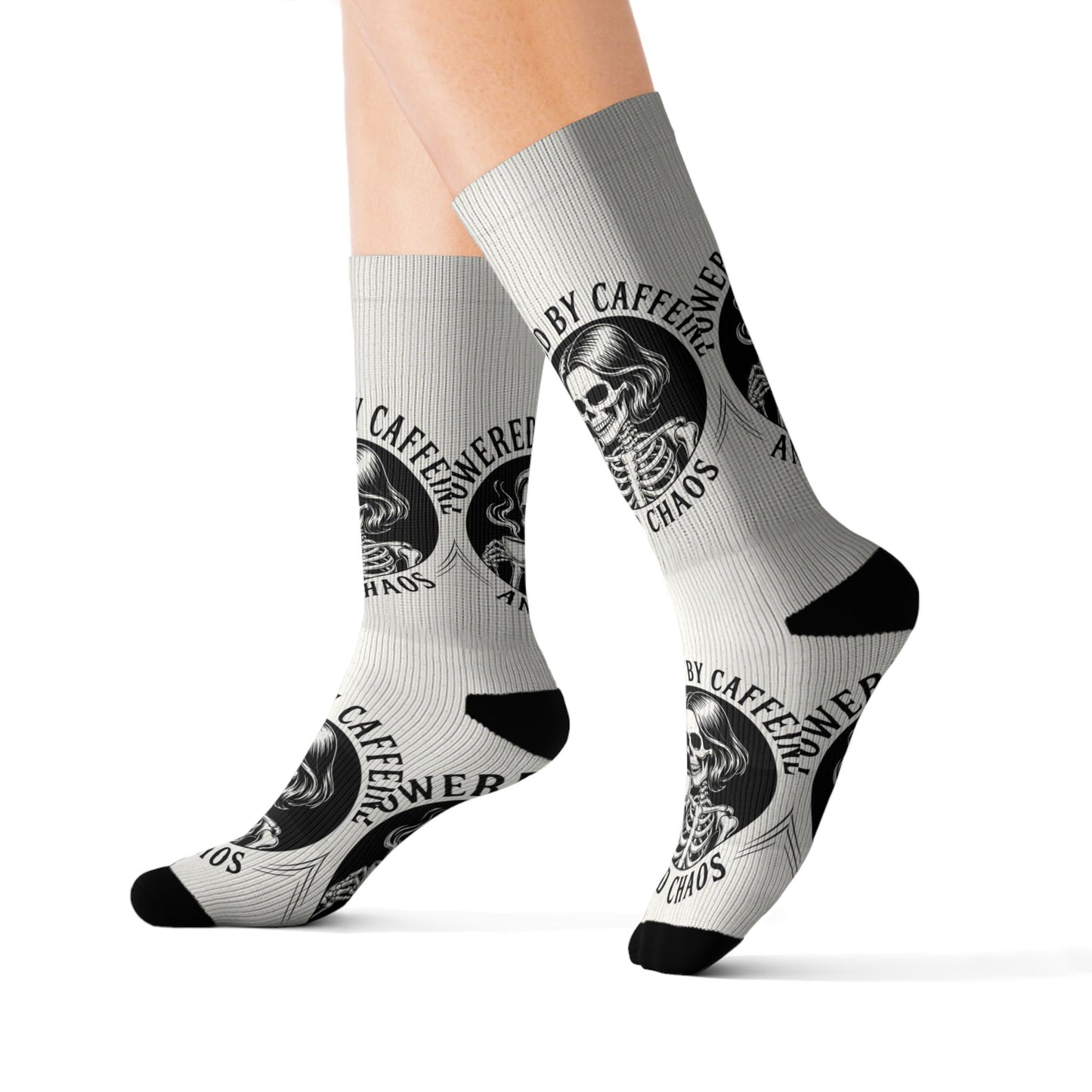 Powered by Caffeine and Chaos Crew Socks