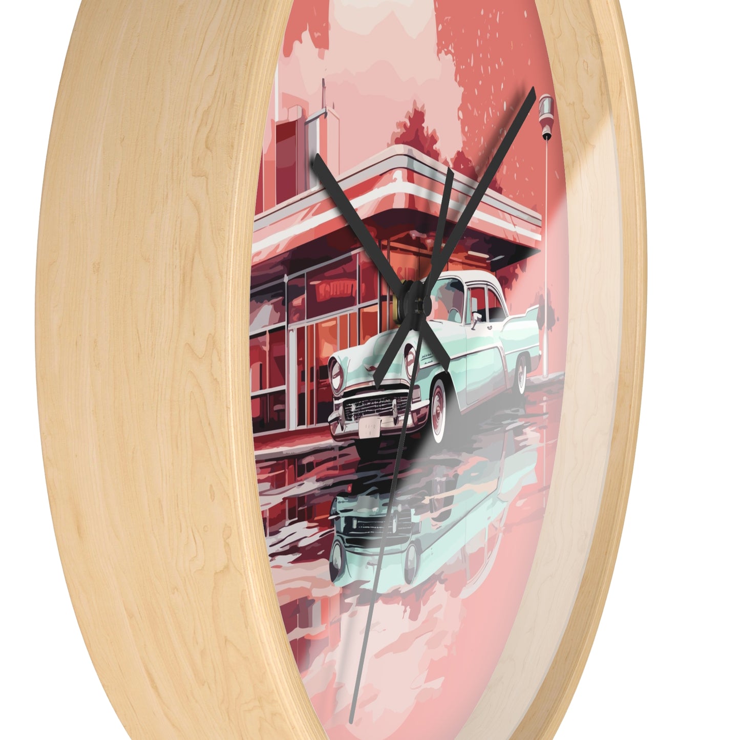 Chrome & Neon Diner Wall Clock