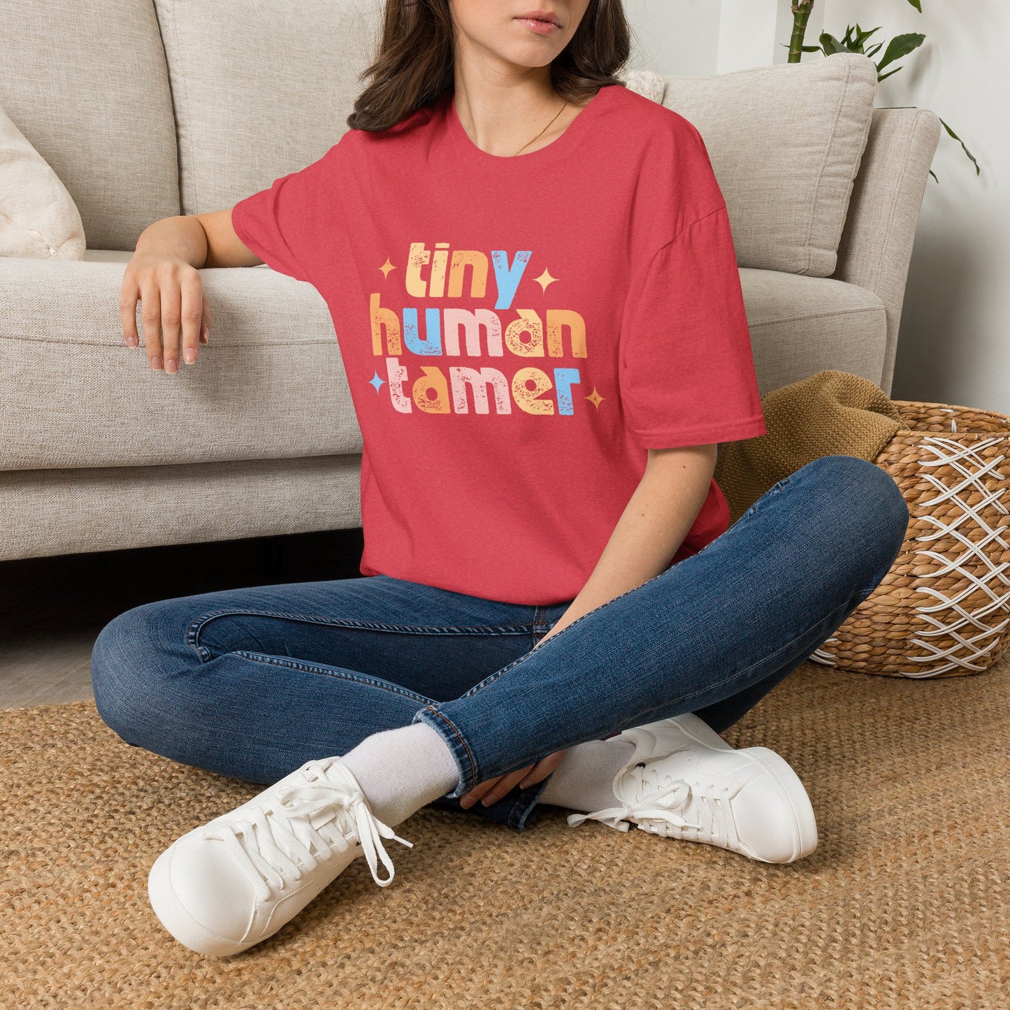 Tiny Human Tamer Retro Parenting Tee
