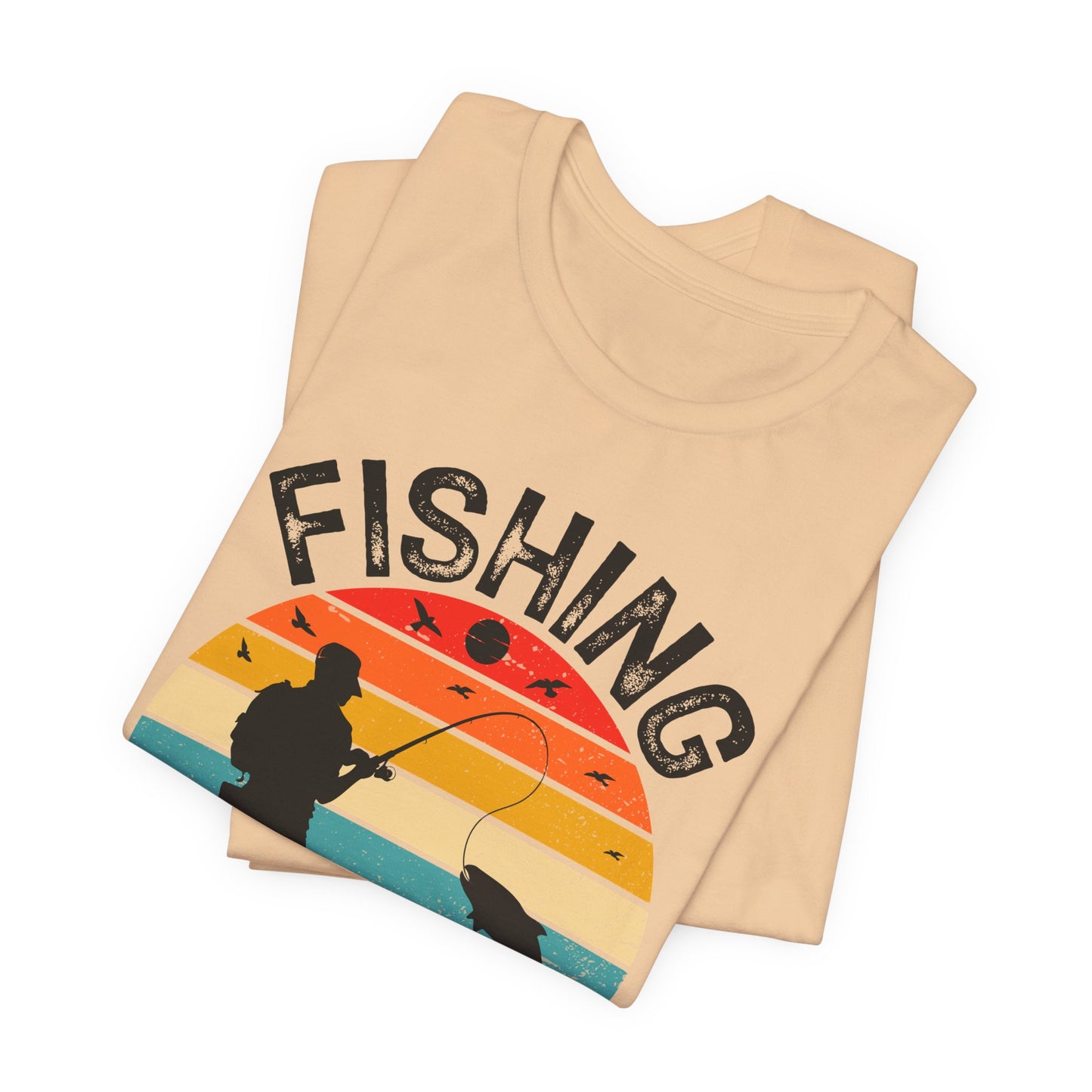 Fishing Is My Best Therapy Retro Sunset Tee