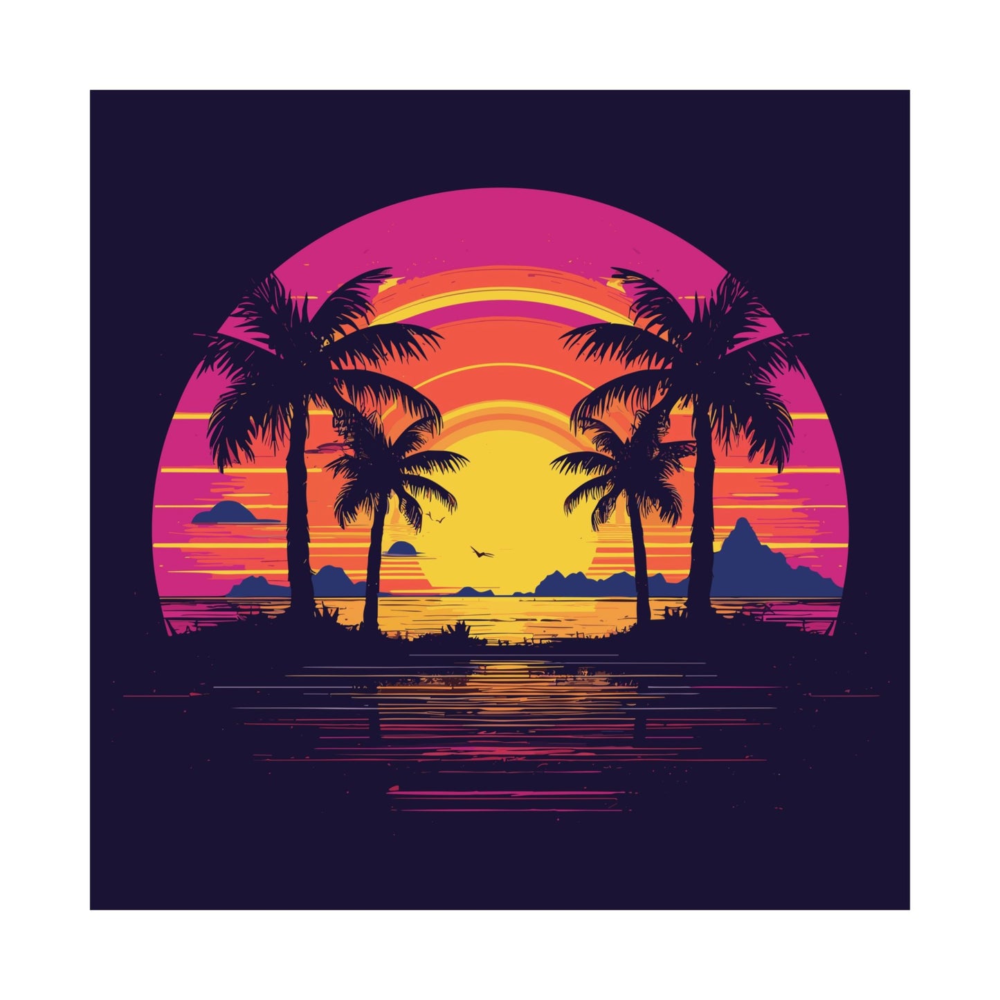 Neon Lagoon Square Art Print