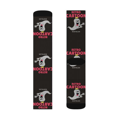 Retro Cartoon Ghost Crew Socks
