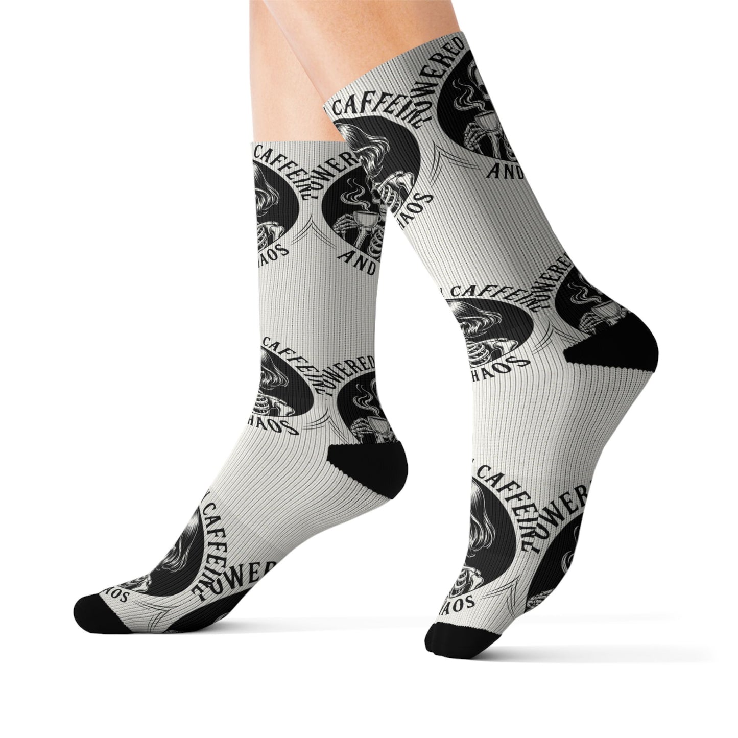 Powered by Caffeine and Chaos Crew Socks