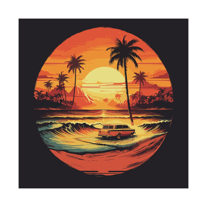 Beach Cruiser Nights Square Art Print