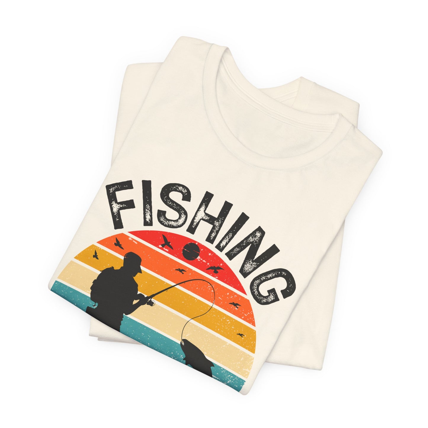 Fishing Is My Best Therapy Retro Sunset Tee