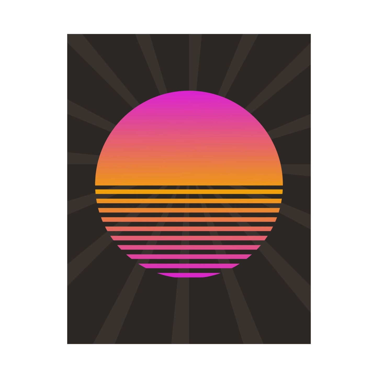 Sunset Grid Retro Poster