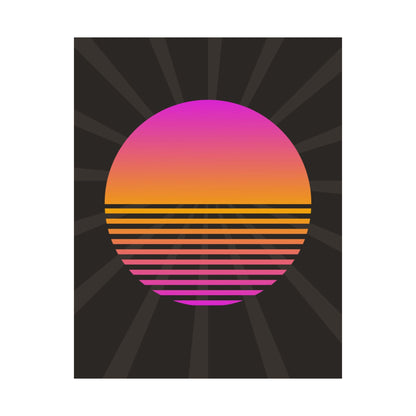 Sunset Grid Retro Poster