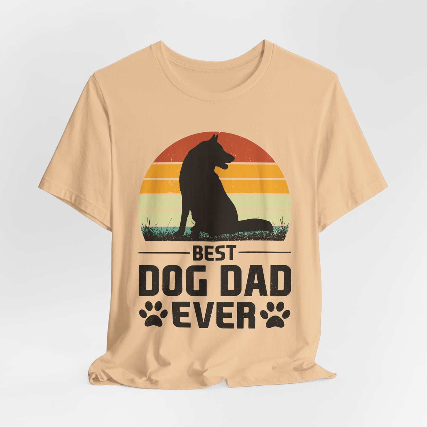 Best Dog Dad Ever Retro Sunset Tee