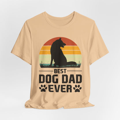 Best Dog Dad Ever Retro Sunset Tee