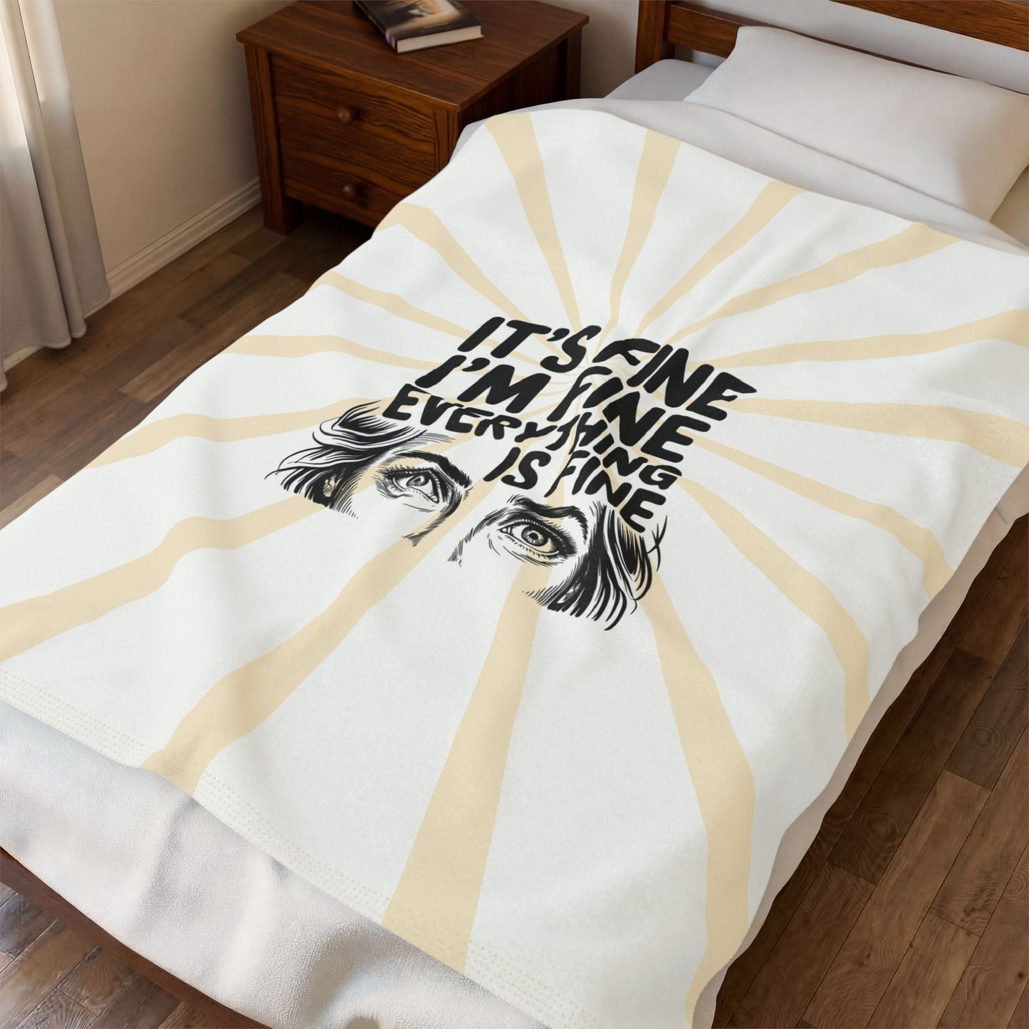 It's Fine I'm Fine Velveteen Plush Blanket
