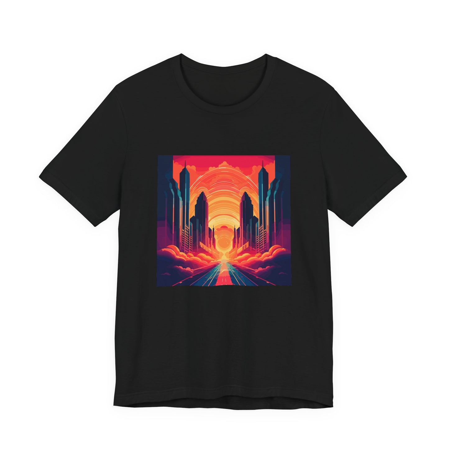 Twin Palms retro vintage art unisex t-shirt with retro tropical palms design
