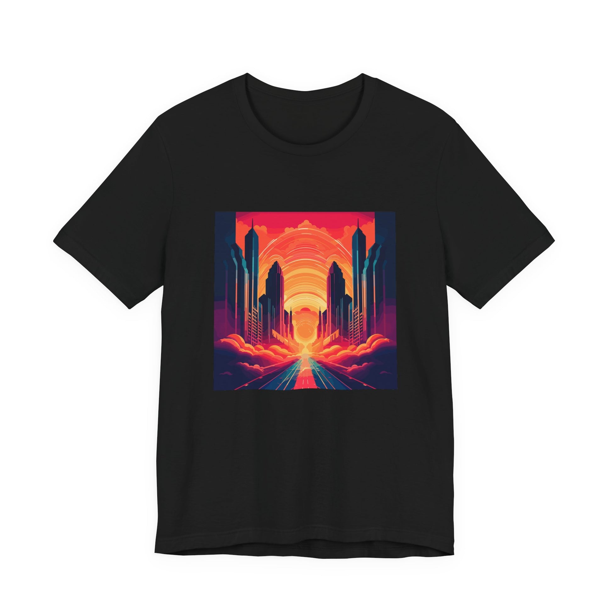 Twin Palms retro vintage art unisex t-shirt with retro tropical palms design