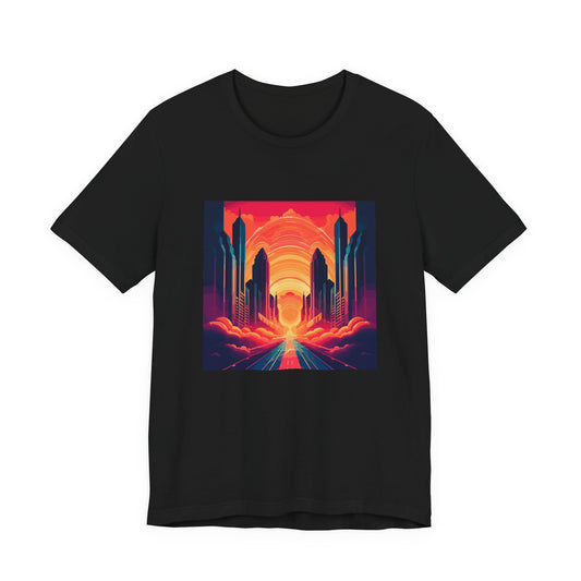 Twin Palms retro vintage art unisex t-shirt with retro tropical palms design