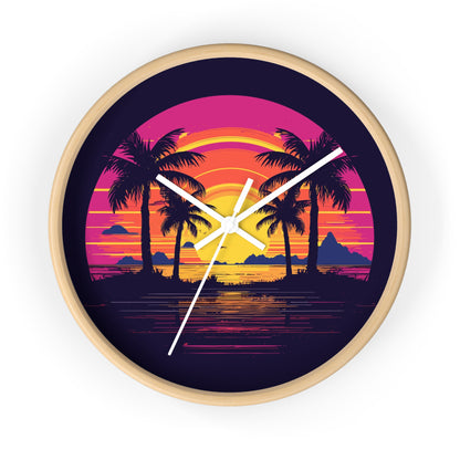 Neon Lagoon Wall Clock