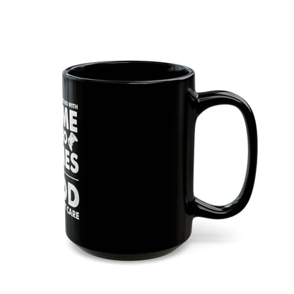 Anime, Video Games, or Food Black Coffee Mug