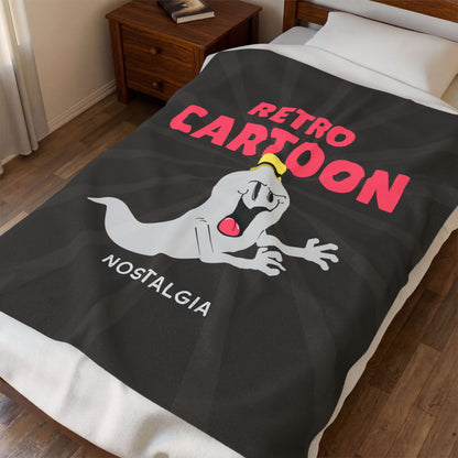 Retro Cartoon Ghost Velveteen Plush Blanket