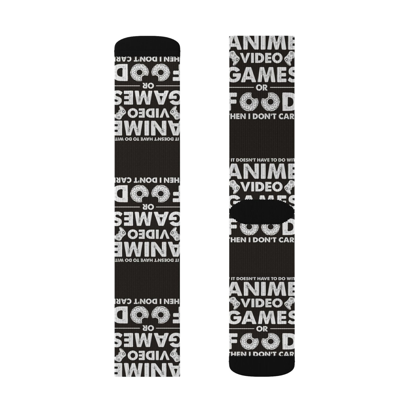 Anime, Video Games, or Food Crew Socks